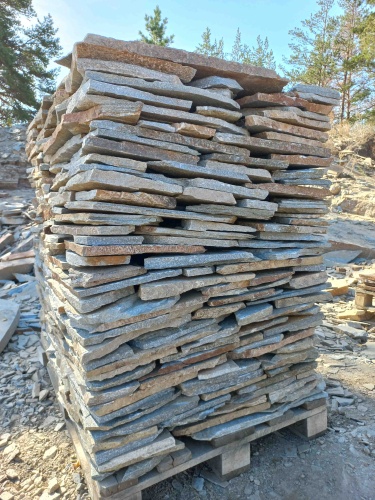 Плитняк златолит серебристый для цоколя, отмостки купить в Оханске