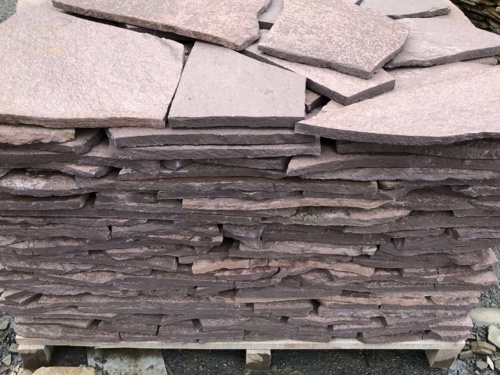 Плитняк лемезит бордовый для облицовки цоколя 20-25 мм  купить в Оханске